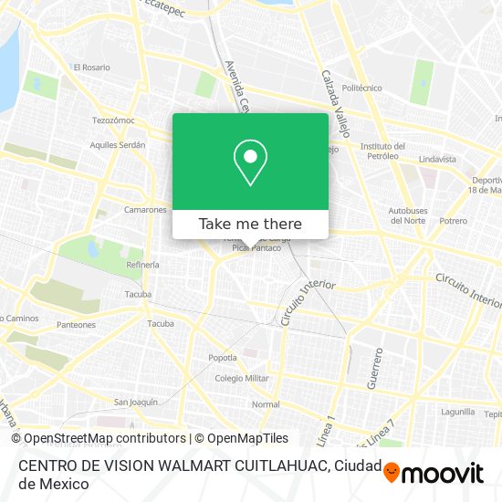 Mapa de CENTRO DE VISION WALMART CUITLAHUAC