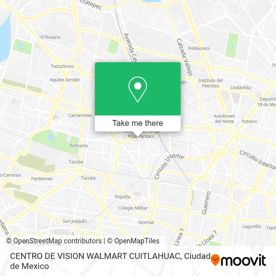 CENTRO DE VISION WALMART CUITLAHUAC map