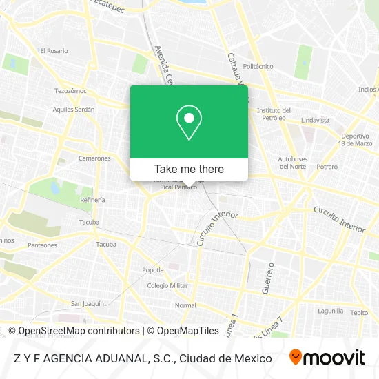 Mapa de Z Y F AGENCIA ADUANAL, S.C.