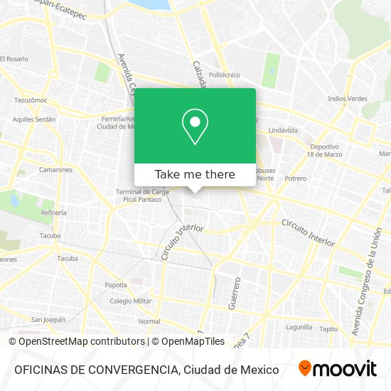 OFICINAS DE CONVERGENCIA map