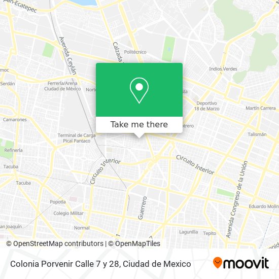 Colonia Porvenir Calle 7 y 28 map