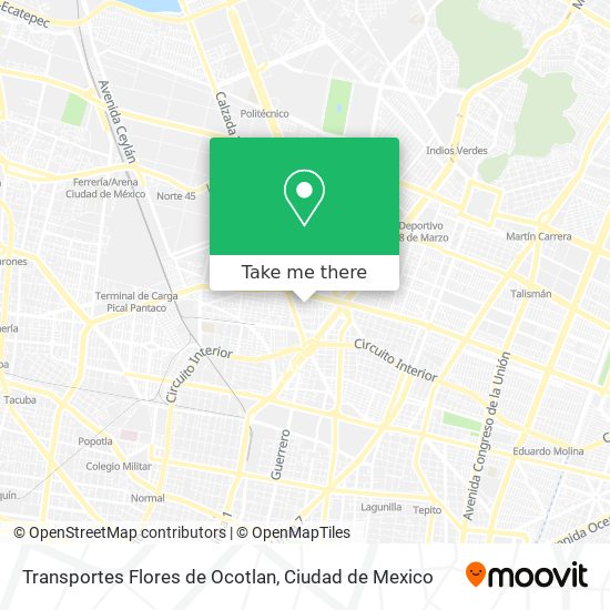 Mapa de Transportes Flores de Ocotlan