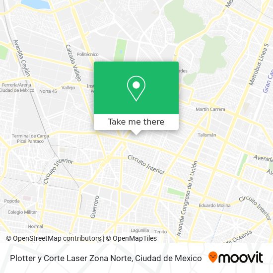 Mapa de Plotter y Corte Laser Zona Norte