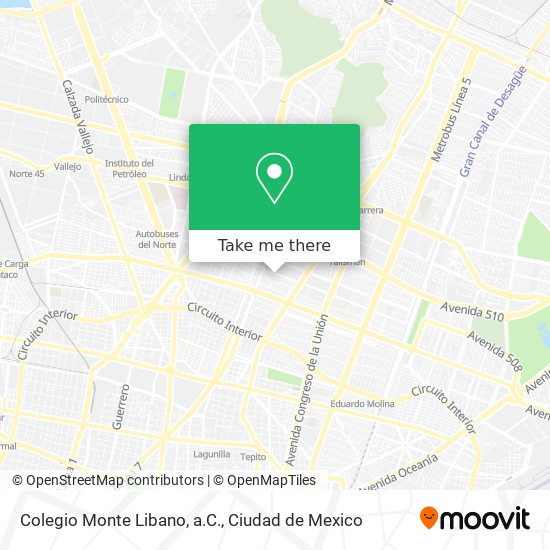 Mapa de Colegio Monte Libano, a.C.