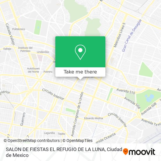 SALON DE FIESTAS EL REFUGIO DE LA LUNA map