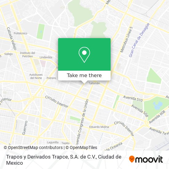 Mapa de Trapos y Derivados Trapce, S.A. de C.V.