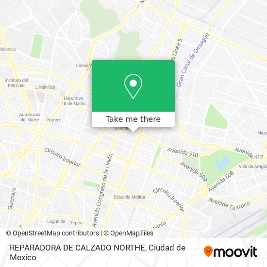 Mapa de REPARADORA DE CALZADO NORTHE