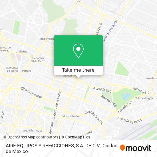 AIRE EQUIPOS Y REFACCIONES, S.A. DE C.V. map