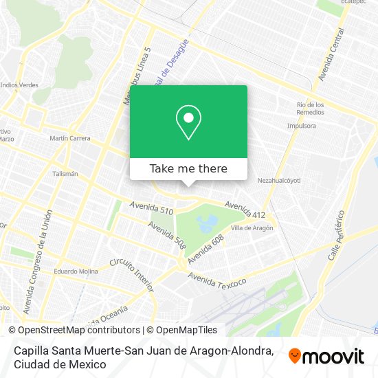 Capilla Santa Muerte-San Juan de Aragon-Alondra map