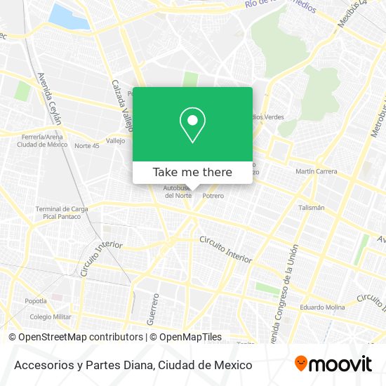 Accesorios y Partes Diana map
