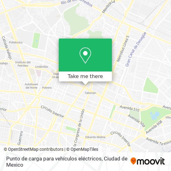 Punto de carga para vehículos eléctricos map