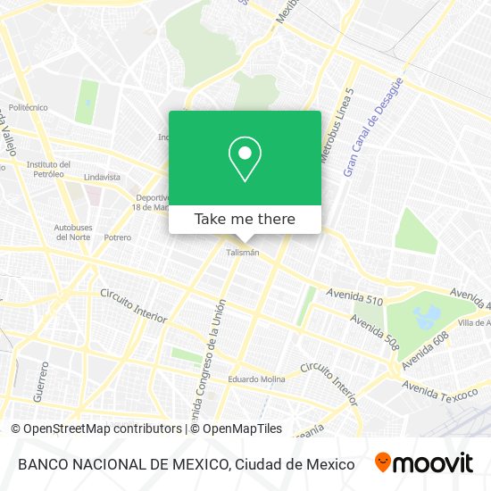 BANCO NACIONAL DE MEXICO map