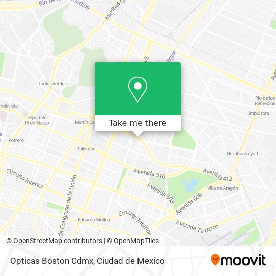 Opticas Boston Cdmx map