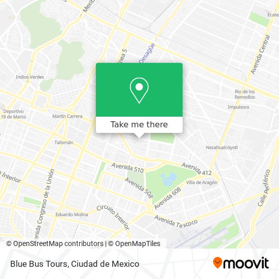 Mapa de Blue Bus Tours