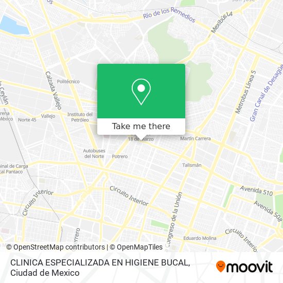 Mapa de CLINICA ESPECIALIZADA EN HIGIENE BUCAL