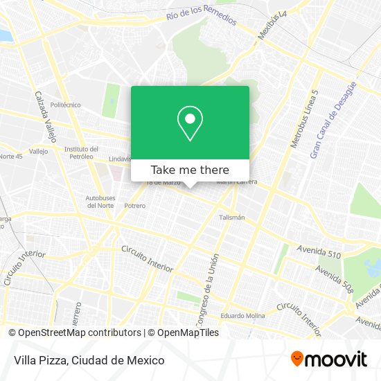 Mapa de Villa Pizza
