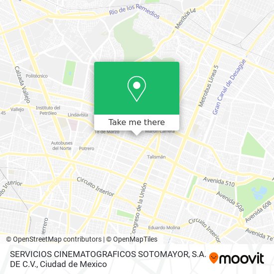 Mapa de SERVICIOS CINEMATOGRAFICOS SOTOMAYOR, S.A. DE C.V.