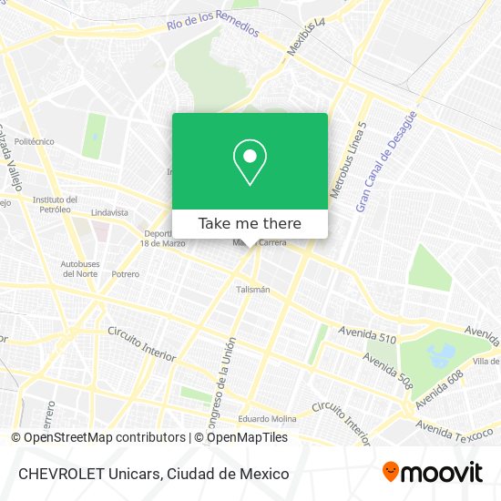 Mapa de CHEVROLET Unicars