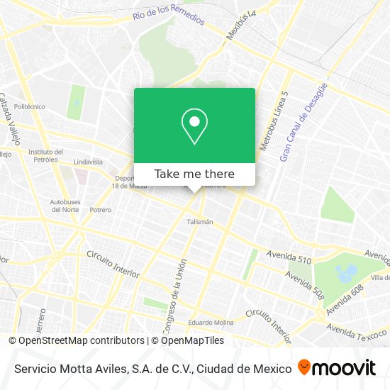 Mapa de Servicio Motta Aviles, S.A. de C.V.