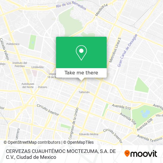 Mapa de CERVEZAS CUAUHTÉMOC MOCTEZUMA, S.A. DE C.V.
