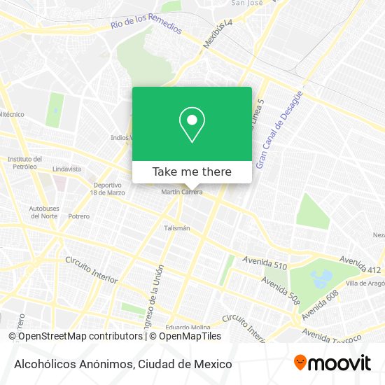 Alcohólicos Anónimos map