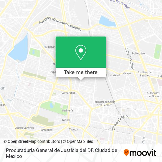Mapa de Procuraduria General de Justicia del DF