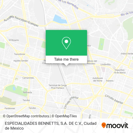 ESPECIALIDADES BENNETTS, S.A. DE C.V. map