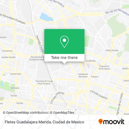 Fletes Guadalajara Merida map