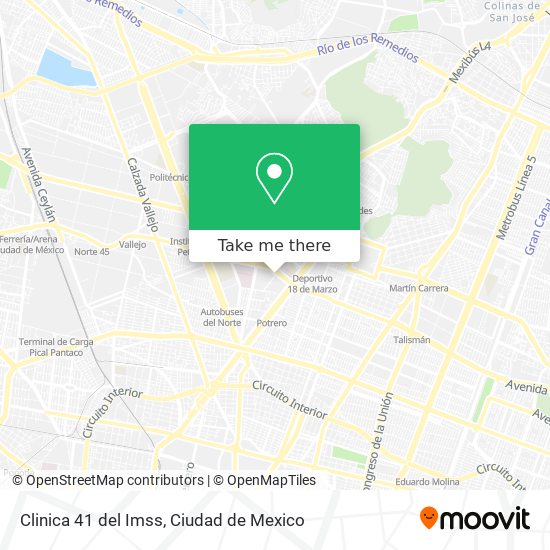 Mapa de Clinica 41 del Imss