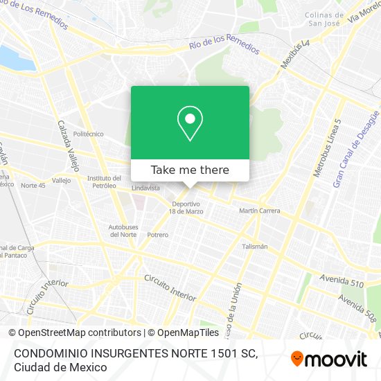 CONDOMINIO INSURGENTES NORTE 1501 SC map