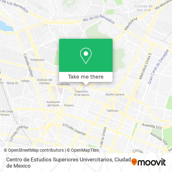 Mapa de Centro de Estudios Superiores Univercitarios