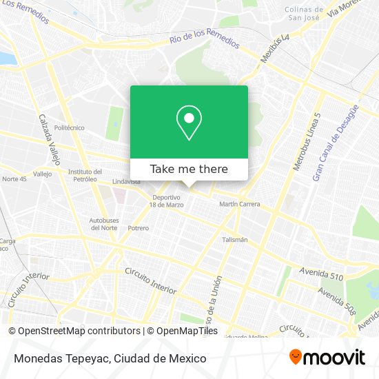 Monedas Tepeyac map