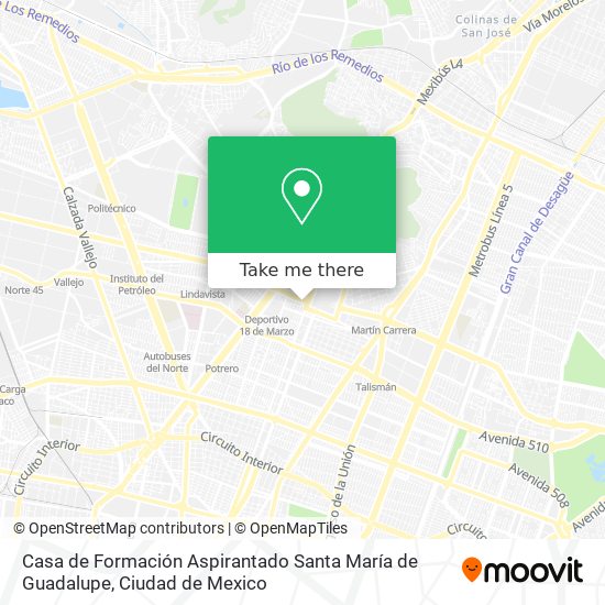 Mapa de Casa de Formación Aspirantado Santa María de Guadalupe