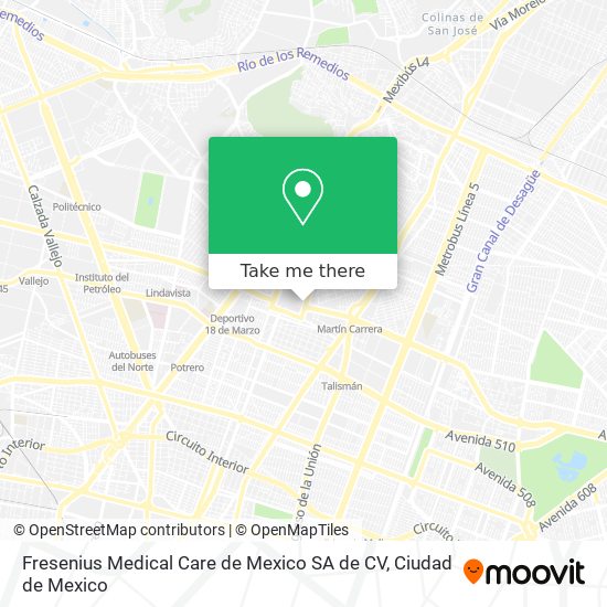 Fresenius Medical Care de Mexico SA de CV map