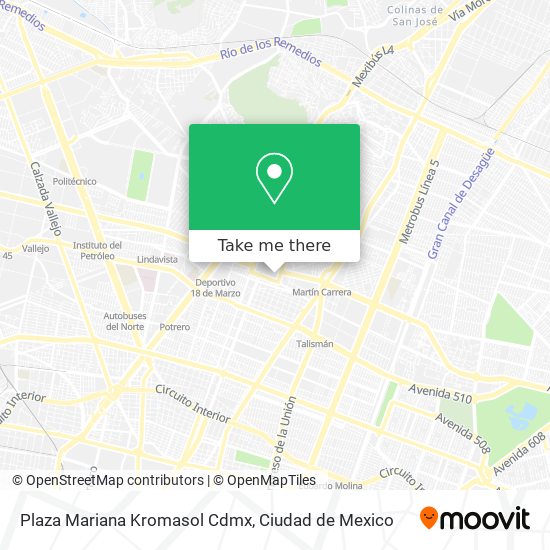 Plaza Mariana Kromasol Cdmx map