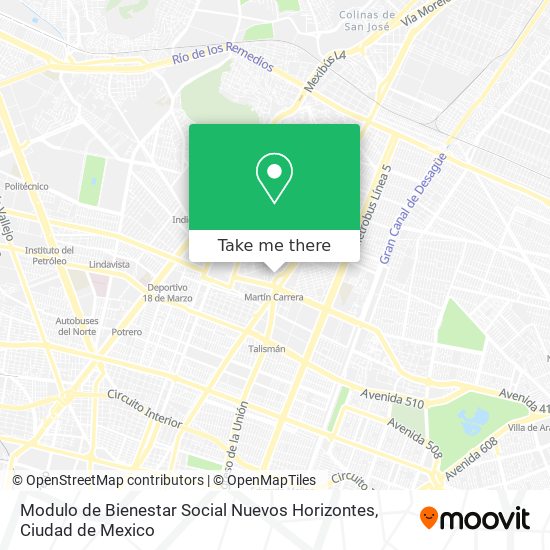 Mapa de Modulo de Bienestar Social Nuevos Horizontes