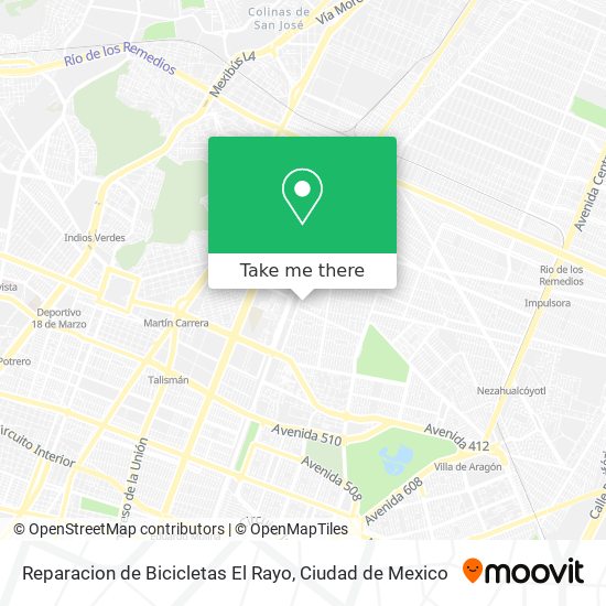 Mapa de Reparacion de Bicicletas El Rayo