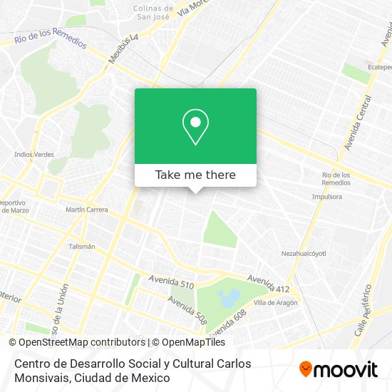 Mapa de Centro de Desarrollo Social y Cultural Carlos Monsivais