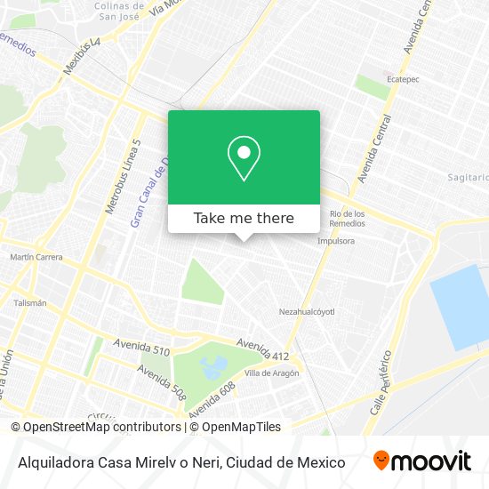 Alquiladora Casa Mirelv o Neri map