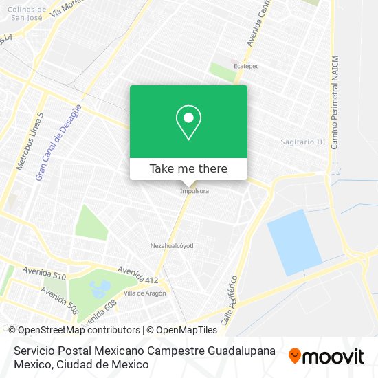 Mapa de Servicio Postal Mexicano Campestre Guadalupana Mexico
