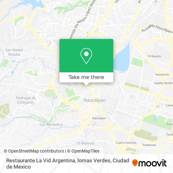 Restaurante La Vid Argentina, lomas Verdes map