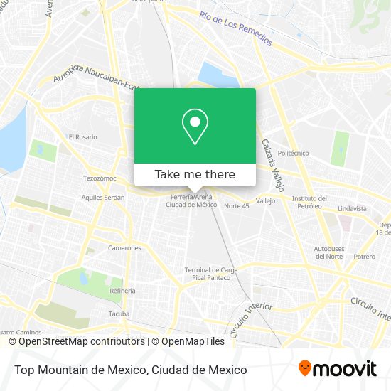 Top Mountain de Mexico map