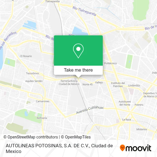 AUTOLíNEAS POTOSINAS, S.A. DE C.V. map