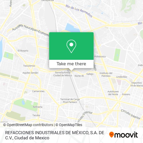 REFACCIONES INDUSTRIALES DE MÉXICO, S.A. DE C.V. map