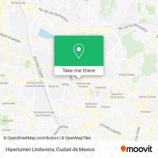 Mapa de Hiperlumen Lindavista