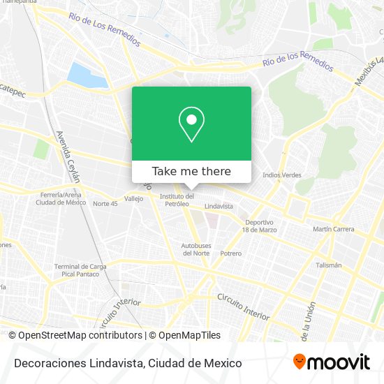 Mapa de Decoraciones Lindavista