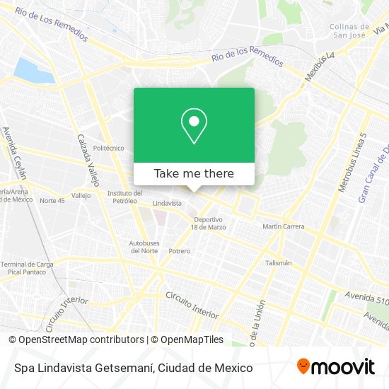 Spa Lindavista Getsemaní map