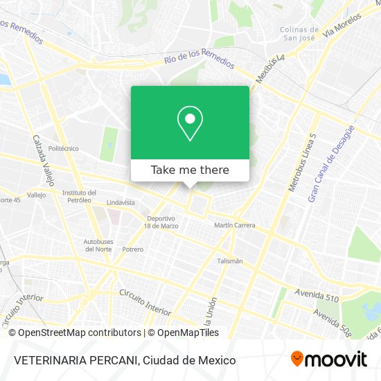 Mapa de VETERINARIA PERCANI