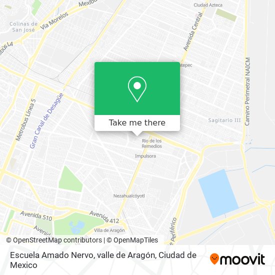Escuela Amado Nervo, valle de Aragón map