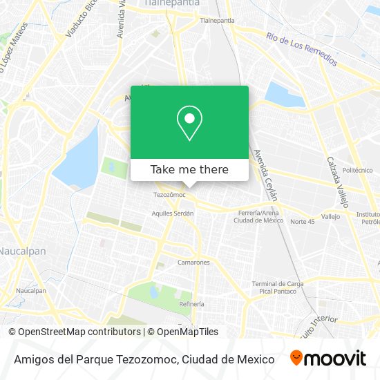 Mapa de Amigos del Parque Tezozomoc